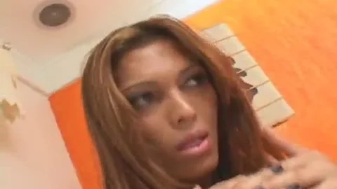 latina shemale With A large schlong receives A Facial After Taking schlong