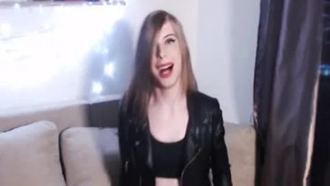 Rock Fan legal age teenager ladyboy Rides On sex toy And Make Ahegao