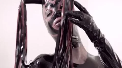 Fetish tranny In Latex Suit And Mask pounds