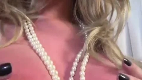 blond ladyboy W Tan Line disrobes darksome Corset 'n Jerks Off