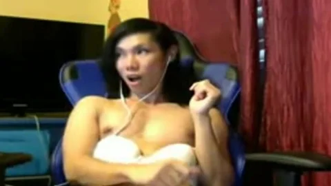 beautiful Ladyboy Strokes Cums 4