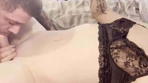 juicy blonde lady-man Dominating Her teen