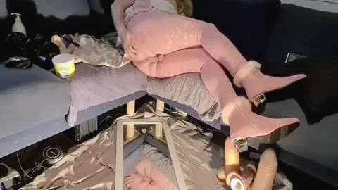 Maid in tight stockings fun with toys