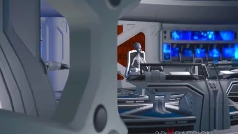 3d Alien Dickgirl nails A lusty ebony In The Space Station