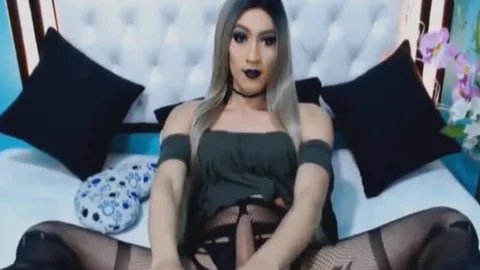 giant Hard t-girl cock In Solo Masturbation
