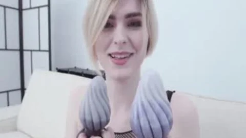lusty Pale sheboy honey Testing pound dildos