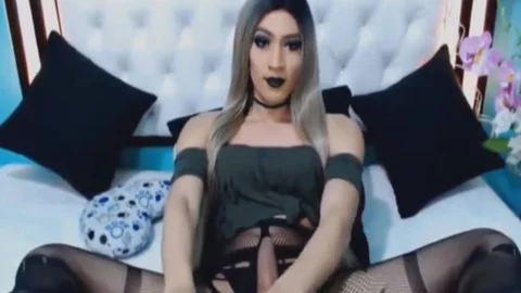 biggest Hard lady-man knob In Solo Masturbation