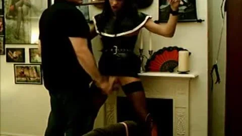 kinky T gal Rubber Nun Drinks Her Own sperm