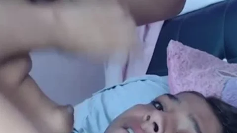 Self engulfing Teenager shemale Cums In face hole