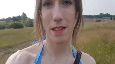 Outdoor butt In My Summer dress; Public No panties Finger fuck