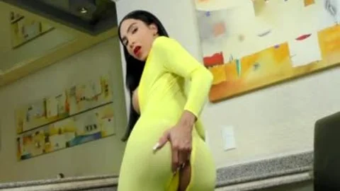 TS Yasmin Dornelles Milks each Drop Out Of Her throbbing Shaft