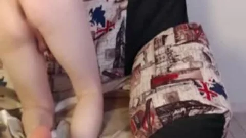 brunette hair tgirl Jerks bushy small penis On cam!