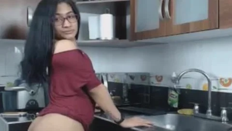 Nerdy ladyboy Flashing big penis And butthole