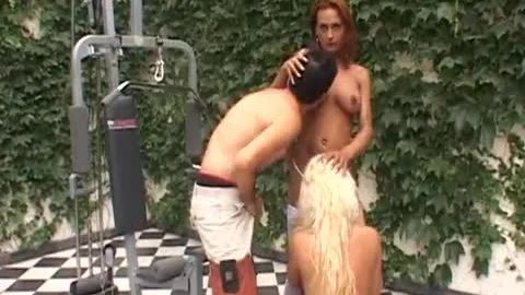 hardcore blonde And Redhead strumpets plowing whilst dude Is Watching 'em