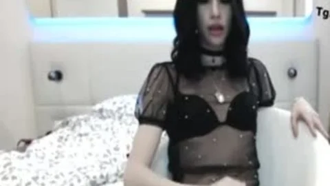 enjoyable Blue Eyed TS Lady semen flow