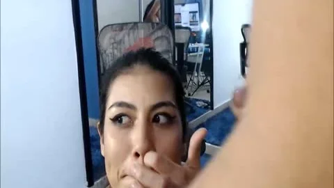 Slick babe gets Her Face Full Of sheboy ball goo
