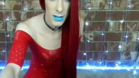 Sick Redhead shemale Plays With anal And 10-Pounder Games