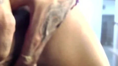 Tattooed ladyboy Inanna Playing Her wang