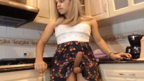 fine teen Trans Plays With Her big dong On cam
