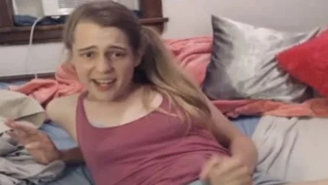 yummy teen tranny Playing With Her dildo