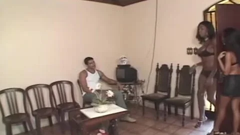 Brazilian three-some 2 penises 1 slit