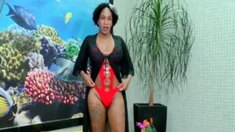 TS Granny Adrieli Pinheiro Self Sucks Her biggest Horse knob And Cums In mouth