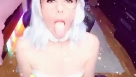 White Haired Canandian ladyboy In High Heels And stockings Wanks On webcam