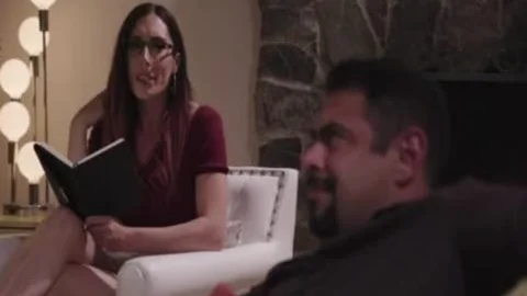 excited TS Melanie Brooks Let man Enjoys sucking Her Hard Shecock