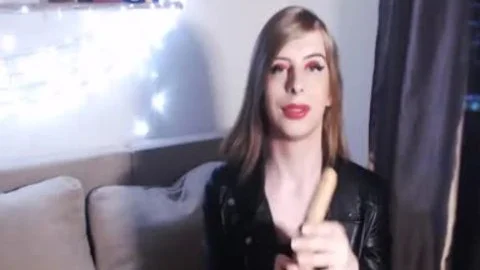Rock Fan legal age teenager ladyboy Rides On sex toy And Make Ahegao