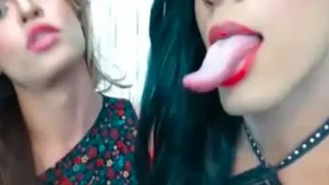 filthy lengthy Tongue T beauty giving a kiss blowjob