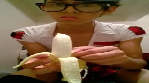 yummy teen Eat A Banana