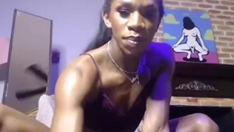 Epic ebony tgirl Foot Self sucking web camera By
